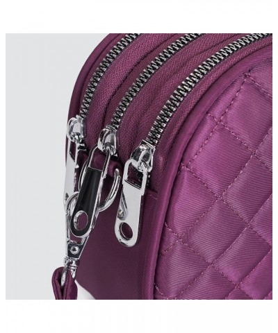 Women Lattice Shoulder Bag Versatile Classic Sling Bag Multi Pocket Strap Adjustable Fasion Chic Messenger Bag Purple $9.51 S...