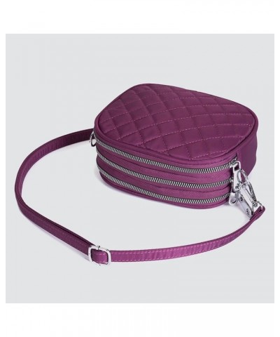 Women Lattice Shoulder Bag Versatile Classic Sling Bag Multi Pocket Strap Adjustable Fasion Chic Messenger Bag Purple $9.51 S...