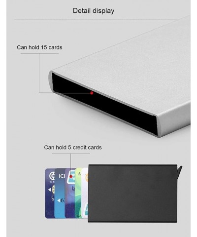 Wallet RFID Anti-Theft Pop-Up Crocodile Leather Card Holder Wallet, Aluminum Bank Card Case Blue $11.25 Wallets