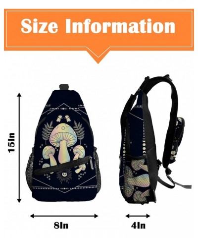 Crossbody Bags for Men Women Waterproof Sling Bag Shoulder Chest Bag Backpack Daypack for Hiking Travel Sports Running Mushro...