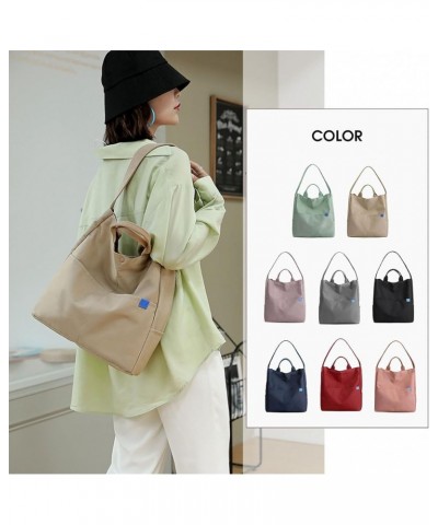 Fashion Nylon Tote Bag for Women,Casual Tote Handbag,Big Capacity Travel Shoulder Bag,Multi Pocket Hobo Bag Work Bag Gray $13...