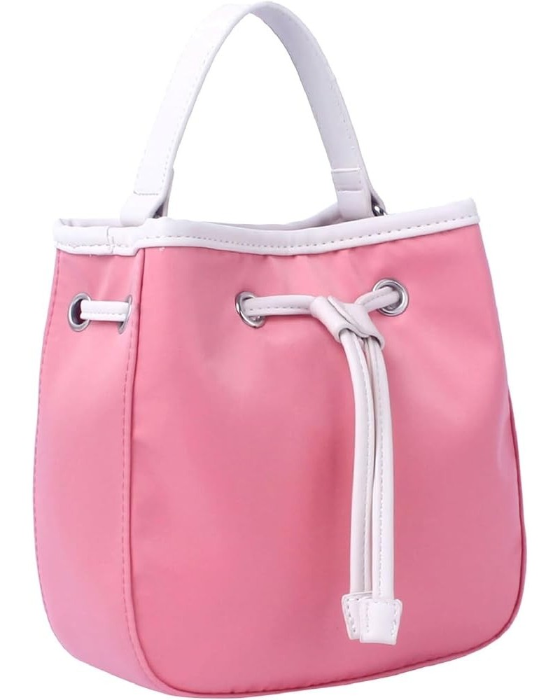 Casual Soft PU Leather Drawstring Small 2 Way Bucket Shoulder Bag Crossbody Ztop-handle - M. Canvas Blush $14.33 Crossbody Bags