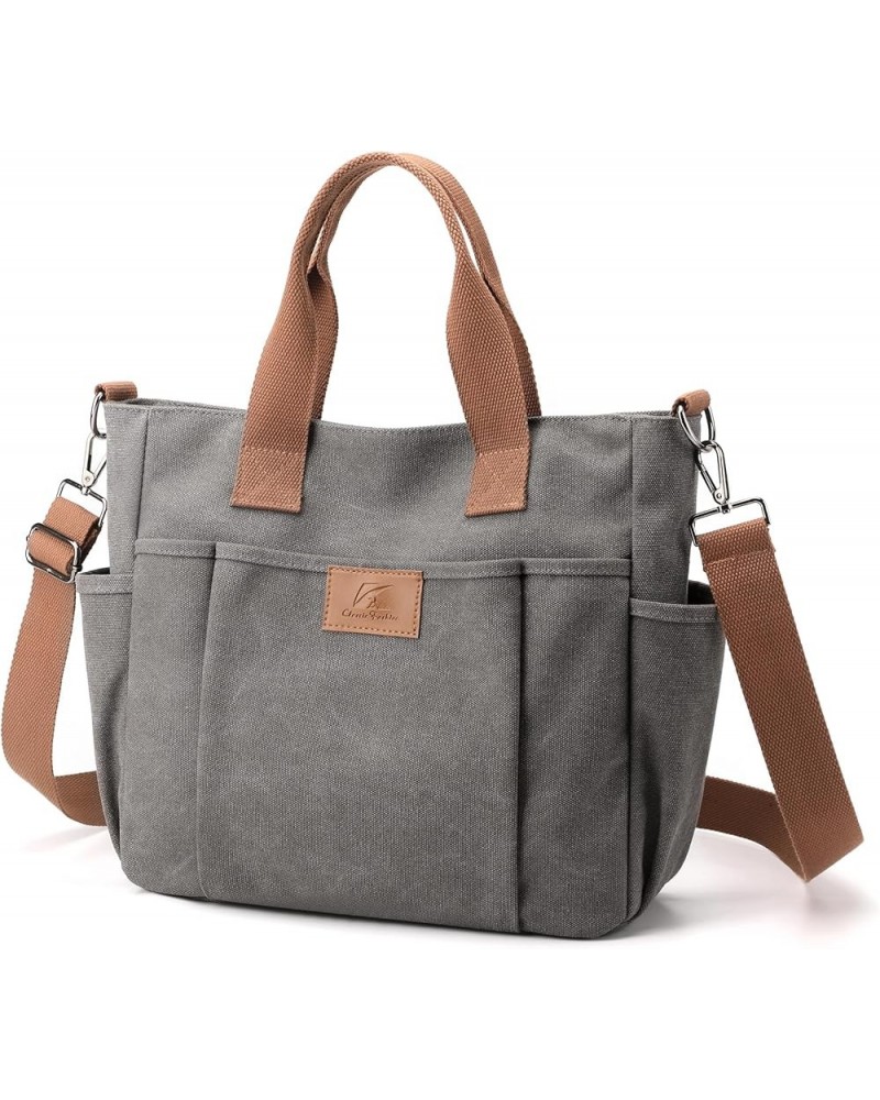 Hobo Crossbody Bags for Women Trendy Canvas Top-handle HandBag Multi-pocket Light Going Out Purse Pocketbooks (Gray) Gray $32...