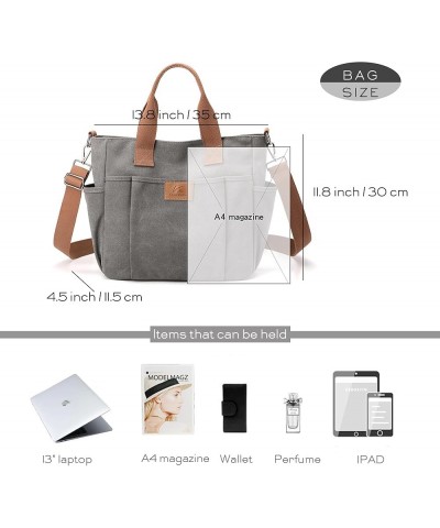 Hobo Crossbody Bags for Women Trendy Canvas Top-handle HandBag Multi-pocket Light Going Out Purse Pocketbooks (Gray) Gray $32...