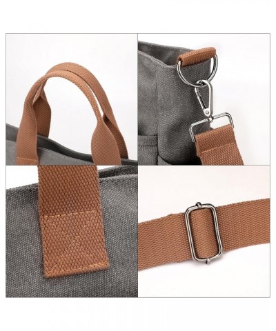 Hobo Crossbody Bags for Women Trendy Canvas Top-handle HandBag Multi-pocket Light Going Out Purse Pocketbooks (Gray) Gray $32...