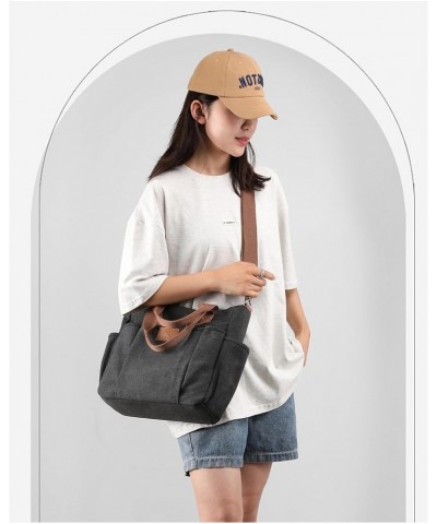 Hobo Crossbody Bags for Women Trendy Canvas Top-handle HandBag Multi-pocket Light Going Out Purse Pocketbooks (Gray) Gray $32...