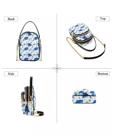 Marine Cell Phone Purse Dolphin Blue Green Crossbody Handbag Durable Shoulder Bag Sturdy Travel Pouch Compact Chic Bag for Wo...