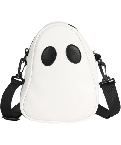 Novelty PU Leather Ghost Bag Halloween Holiday Ghost Purse Funny Shoulder Bag Couple Mini Phone Bag for Women & Men A-white $...