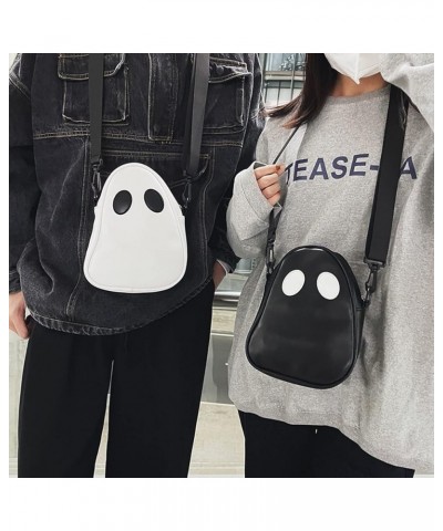 Novelty PU Leather Ghost Bag Halloween Holiday Ghost Purse Funny Shoulder Bag Couple Mini Phone Bag for Women & Men A-white $...