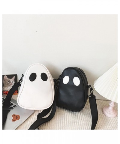 Novelty PU Leather Ghost Bag Halloween Holiday Ghost Purse Funny Shoulder Bag Couple Mini Phone Bag for Women & Men A-white $...