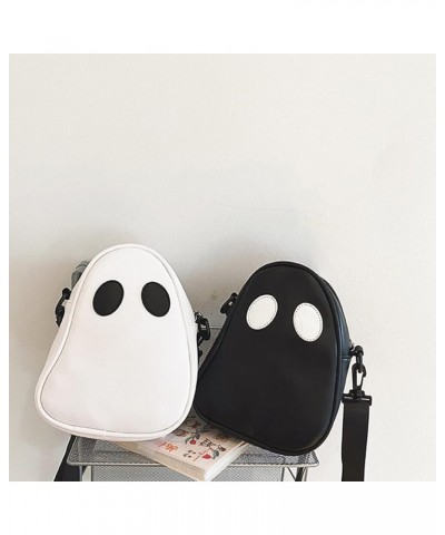 Novelty PU Leather Ghost Bag Halloween Holiday Ghost Purse Funny Shoulder Bag Couple Mini Phone Bag for Women & Men A-white $...