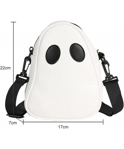 Novelty PU Leather Ghost Bag Halloween Holiday Ghost Purse Funny Shoulder Bag Couple Mini Phone Bag for Women & Men A-white $...