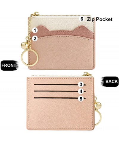 Slim RFID Blocking Card Holder Small Pocket Wallet Keychian Zipper Coin Purse Mini Cash & Coin & Cards Case for Women Men Z2-...