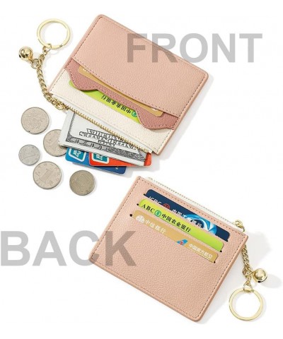 Slim RFID Blocking Card Holder Small Pocket Wallet Keychian Zipper Coin Purse Mini Cash & Coin & Cards Case for Women Men Z2-...