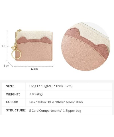 Slim RFID Blocking Card Holder Small Pocket Wallet Keychian Zipper Coin Purse Mini Cash & Coin & Cards Case for Women Men Z2-...