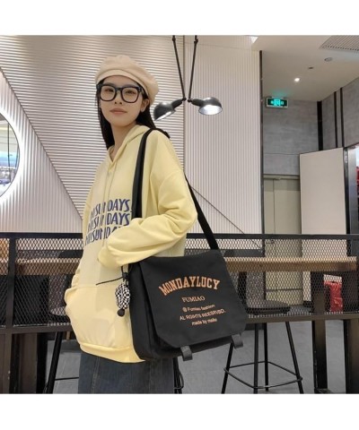 Women's Crossbody Bag with Plush Accessory Spacious Travel Commute Stylish Satchel Black $13.64 Backpacks