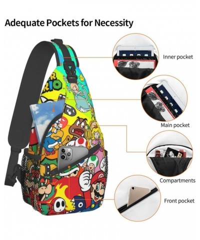 Anime Shoulder Bag Cartoon Gaming Chest Crossbody Bag,Men Women Cute Sling Bag Backpacks,Small Chest Bag For Travel Daypacks....