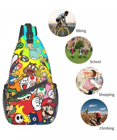 Anime Shoulder Bag Cartoon Gaming Chest Crossbody Bag,Men Women Cute Sling Bag Backpacks,Small Chest Bag For Travel Daypacks....