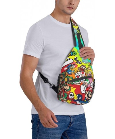 Anime Shoulder Bag Cartoon Gaming Chest Crossbody Bag,Men Women Cute Sling Bag Backpacks,Small Chest Bag For Travel Daypacks....