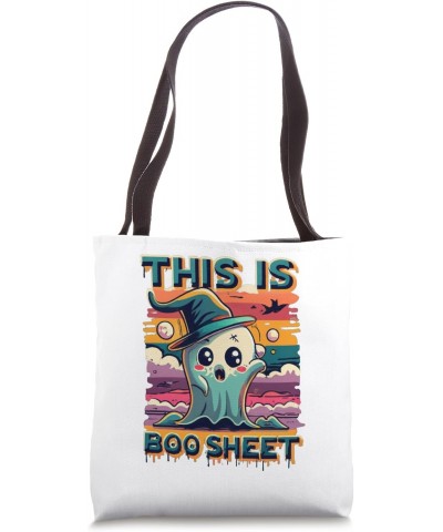 Funny Halloween Ghost Cartoon 'This is Boo Sheet' Design Tote Bag $9.11 Totes