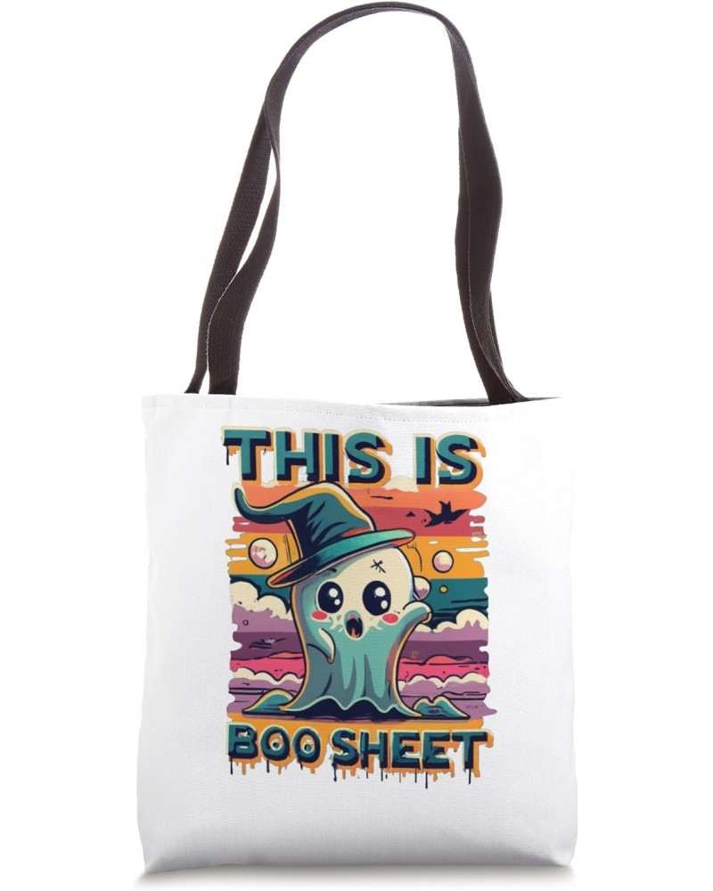 Funny Halloween Ghost Cartoon 'This is Boo Sheet' Design Tote Bag $9.11 Totes