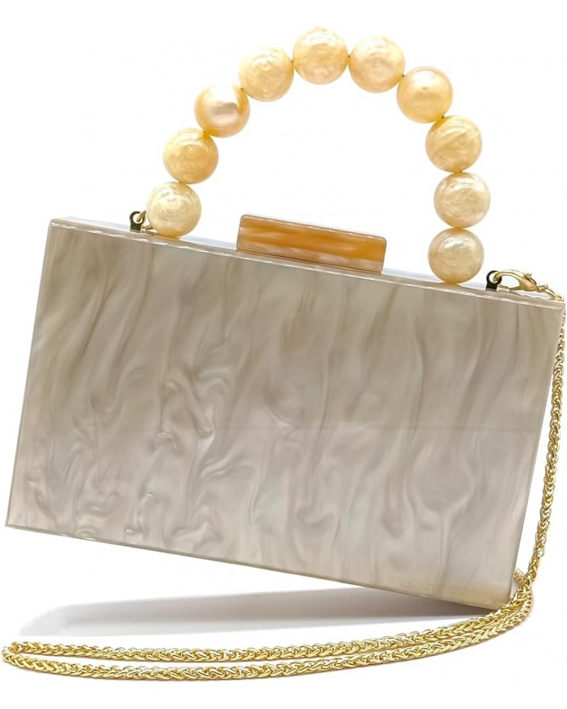 Women Acrylic Clutch Purse Marbled Evening Shoulder Bag for Wedding Cocktail Party Prom 4-apricot $18.00 Evening Bags