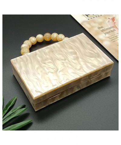 Women Acrylic Clutch Purse Marbled Evening Shoulder Bag for Wedding Cocktail Party Prom 4-apricot $18.00 Evening Bags