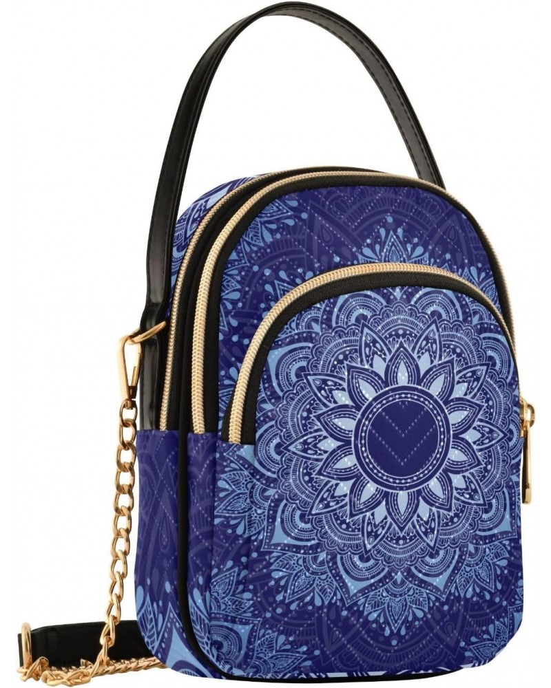 Small Crossbody Bags for Women Trendy Blue Flower Mandala Boho Floral Travel Sling Bag Women's Crossbody Handbags Satchel Bag...