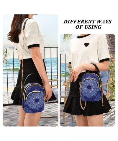 Small Crossbody Bags for Women Trendy Blue Flower Mandala Boho Floral Travel Sling Bag Women's Crossbody Handbags Satchel Bag...