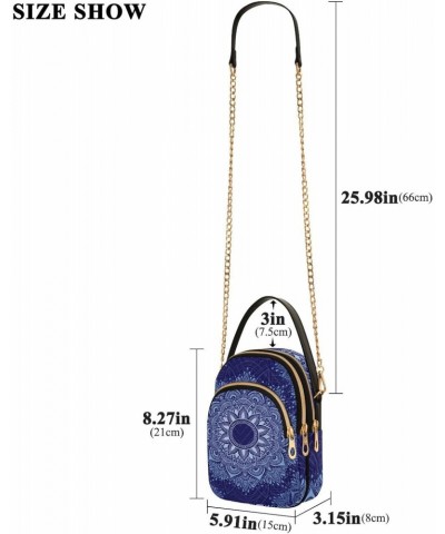 Small Crossbody Bags for Women Trendy Blue Flower Mandala Boho Floral Travel Sling Bag Women's Crossbody Handbags Satchel Bag...