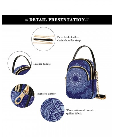 Small Crossbody Bags for Women Trendy Blue Flower Mandala Boho Floral Travel Sling Bag Women's Crossbody Handbags Satchel Bag...