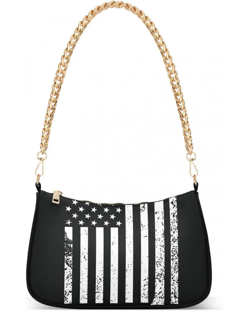 4th of July Shoulder Bag Stars Stripes Hockey Stick Women Clutch Handbag Shoulder Purch Date Chain Bag Tote Bag Spring Holida...