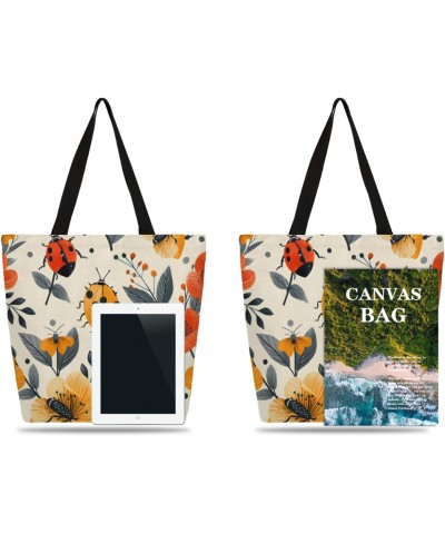 Animal Designs Canvas Tote Bag - Cute and Durable for Daily Carry $13.10 Totes