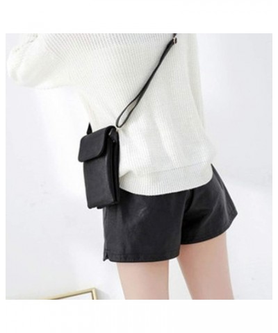 Women's New Vintage Multi Compartment Single Shoulder Crossbody Frosting Bag Shoulder Bag (Black, One Size) Black One Size $1...