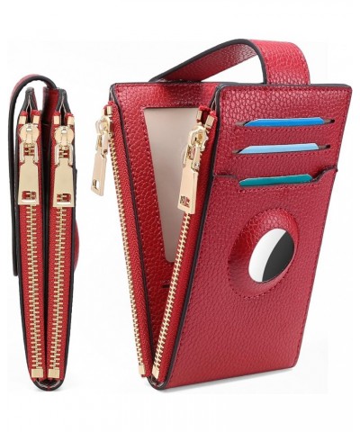 Small Wallets for Women RFID Blocking Slim Bifold Leather Womens Wallet with Zipper Coin Purse APC-Red $11.50 Wallets