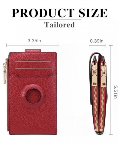 Small Wallets for Women RFID Blocking Slim Bifold Leather Womens Wallet with Zipper Coin Purse APC-Red $11.50 Wallets