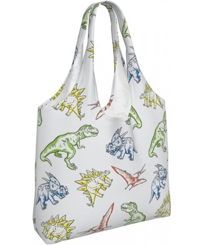 Dinosaurs Single Shoulder Commuter Canvas Tote Bags For Women And Men Dinosaurs 27 $10.33 Totes