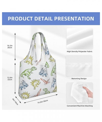 Dinosaurs Single Shoulder Commuter Canvas Tote Bags For Women And Men Dinosaurs 27 $10.33 Totes