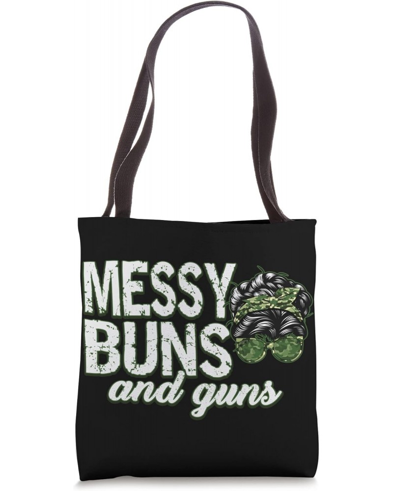 Messy Buns and Guns - Mom Tote Bag $11.19 Totes