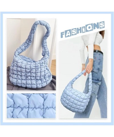 Women's Quilted Handbags Puffy Bags, Lightweight Puffy Shoulder Bags Puffy Handbags Quilted Padded Crossbody Bags Dark Blue $...