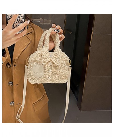 Women's Shirt Shape Crossbody Bag Ladies Plush Blouse Shape Mini Shoulder Bag Cute Fuzzy Tote Handbag Purse Beige $9.60 Totes