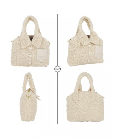 Women's Shirt Shape Crossbody Bag Ladies Plush Blouse Shape Mini Shoulder Bag Cute Fuzzy Tote Handbag Purse Beige $9.60 Totes