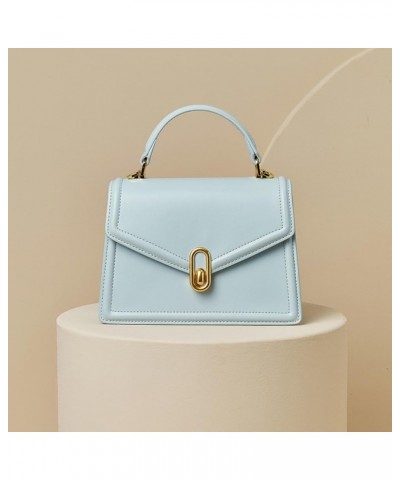 Women's Leather Crossbody Shoulder Bag Top Tote Bag Simple Fashion Handbags Light Blue $39.74 Shoulder Bags