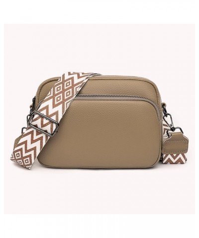 nuine Leather Crossbody Bag for Women Adjustable Guitar Strap Shoulr Bag Trendy Crossbody Camera Bag Camel $17.43 Totes