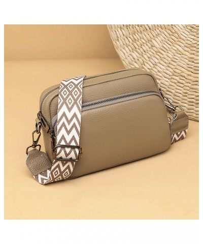 nuine Leather Crossbody Bag for Women Adjustable Guitar Strap Shoulr Bag Trendy Crossbody Camera Bag Camel $17.43 Totes