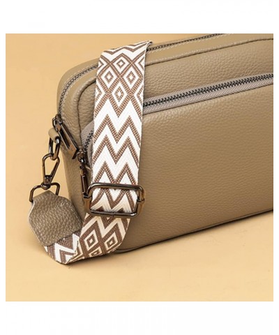 nuine Leather Crossbody Bag for Women Adjustable Guitar Strap Shoulr Bag Trendy Crossbody Camera Bag Camel $17.43 Totes