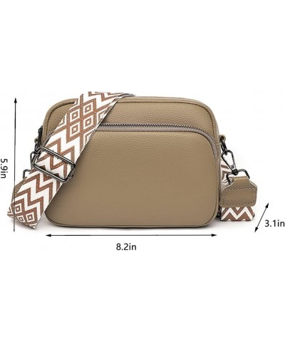 nuine Leather Crossbody Bag for Women Adjustable Guitar Strap Shoulr Bag Trendy Crossbody Camera Bag Camel $17.43 Totes