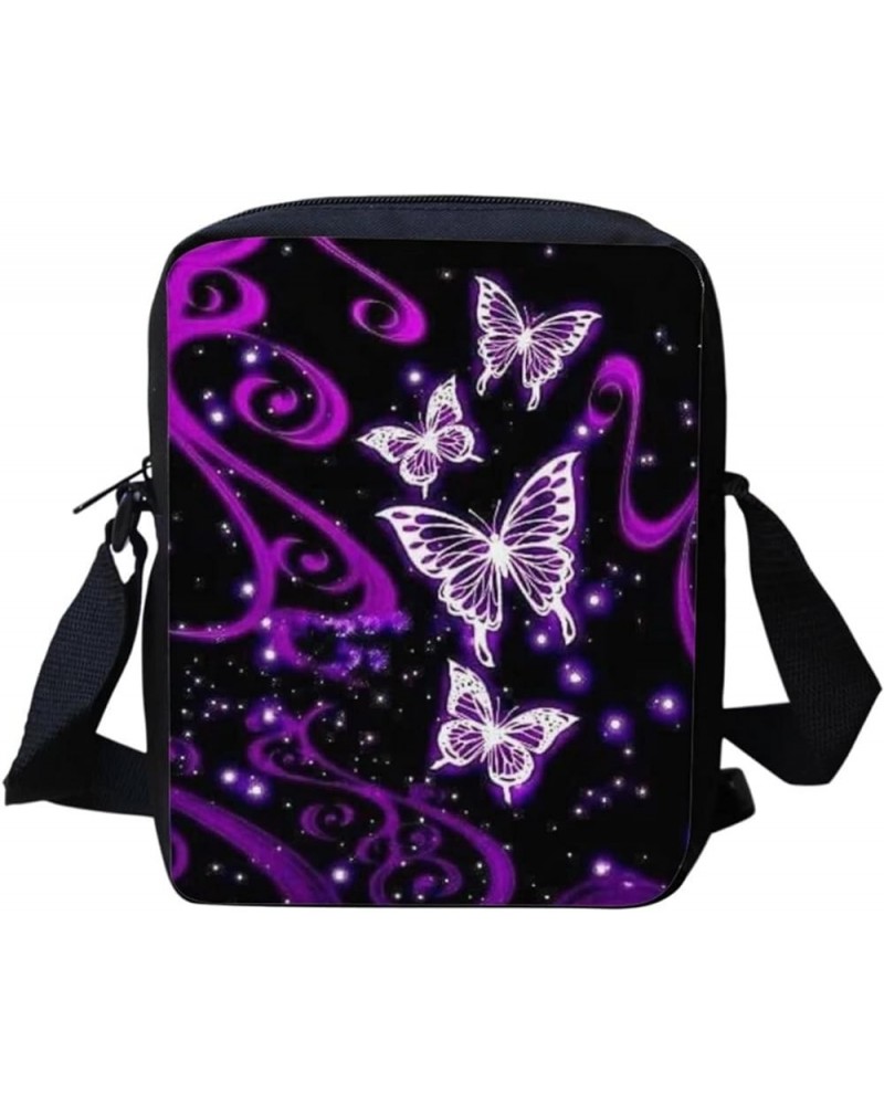 Medium Crossbody Bags Handbags Shoulder Bag for Women,Side Soft Purple Butterfly $10.79 Shoulder Bags