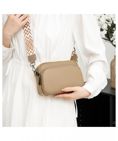 nuine Leather Crossbody Bag for Women Adjustable Guitar Strap Shoulr Bag Trendy Crossbody Camera Bag Camel $17.43 Totes