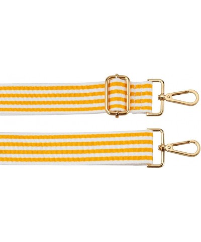 Purse Strap Replacement Crossbody Bag Women Wide Adjustable Jacquard Woven Handbag Straps Yellow White $8.66 Crossbody Bags